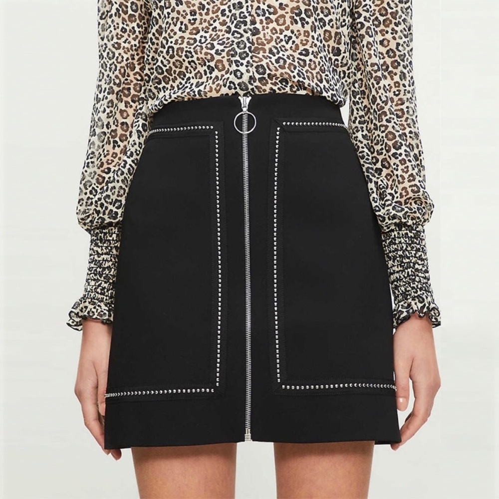 “Maje” Jimage Studded A-Line Mini Skirt